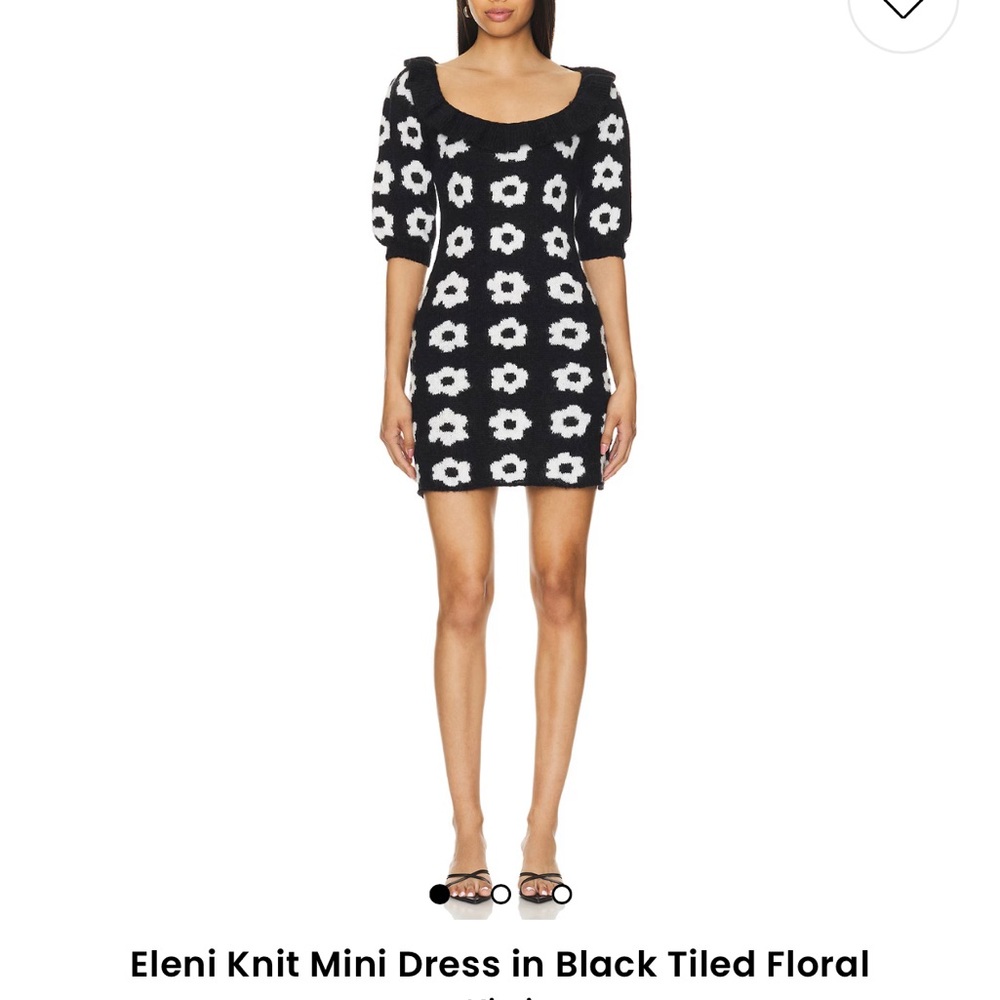 Black Floral Knit Mini Dress